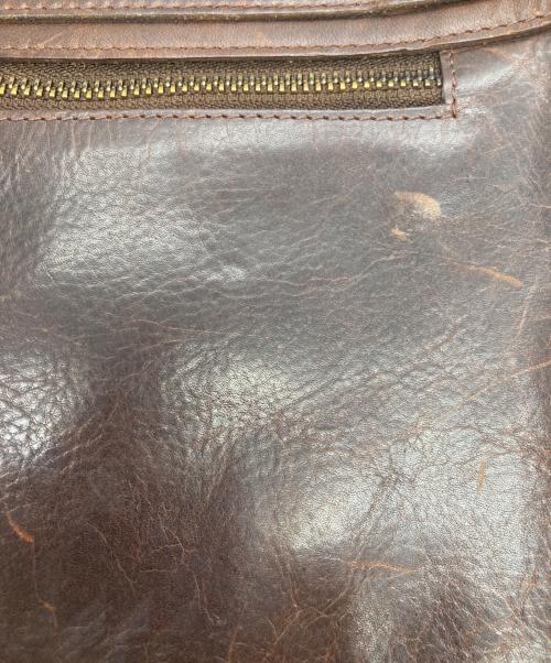 VALISE（バリス）VALISE (バリス) ロゴ型押しレザーショルダーバッグ ブラウンの古着・服飾アイテム