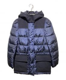 MIU MIU（ミュウミュウ）の古着「ウール切り替えフード付きダウンコート」｜ネイビー