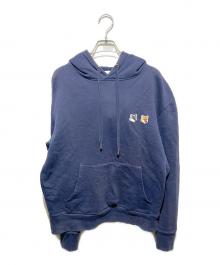 maison kitsune（メゾンキツネ）の古着「ダブルフォックス プルオーバー スウェットパーカー」｜ネイビー