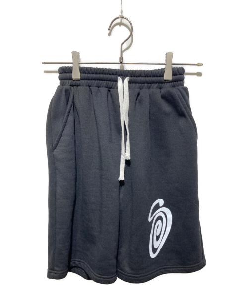 stussy（ステューシー）stussy (ステューシー) curly s スウェットハーフパンツ ブラック サイズ:Ｍの古着・服飾アイテム