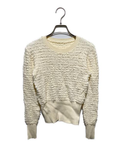 JENNE（ジェンヌ）JENNE (ジェンヌ) ツイード風コンパクトトップス アイボリー サイズ:Mの古着・服飾アイテム