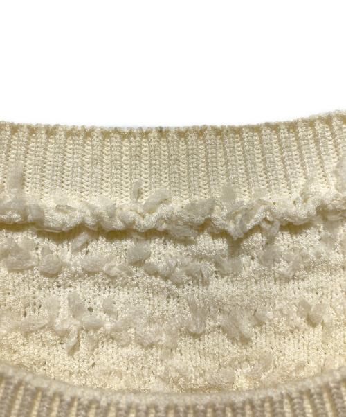 JENNE（ジェンヌ）JENNE (ジェンヌ) ツイード風コンパクトトップス アイボリー サイズ:Mの古着・服飾アイテム