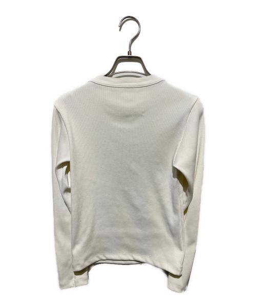 JENNE（ジェンヌ）JENNE (ジェンヌ) 日本製長袖リブトップス ホワイト サイズ:Ｌの古着・服飾アイテム