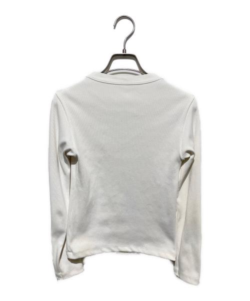 JENNE（ジェンヌ）JENNE (ジェンヌ) 日本製長袖リブトップス ホワイト サイズ:Mの古着・服飾アイテム