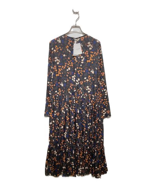 SLOBE IENA（スローブ イエナ）SLOBE IENA (スローブ イエナ) flowerprint ティアードワンピース オレンジ×ブラック サイズ:FREE 未使用品の古着・服飾アイテム