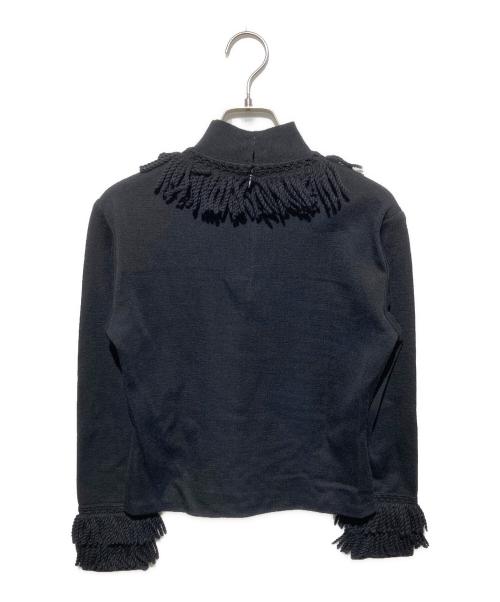 Mademoiselle Dior（マドモアゼル ディオール）Mademoiselle Dior (マドモアゼル ディオール) フリンジタートルネックニット ブラック サイズ:Mの古着・服飾アイテム