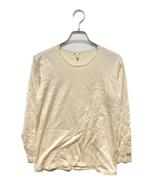 HERMES（エルメス）HERMES (エルメス) 袖馬車刺繍カットソー ベージュ サイズ:Sの古着・服飾アイテム