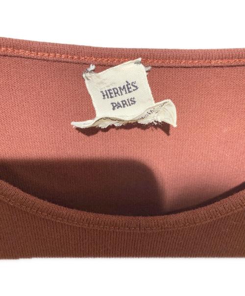 HERMES（エルメス）HERMES (エルメス) 裾H刺繍半袖カットソー パープル サイズ:38の古着・服飾アイテム