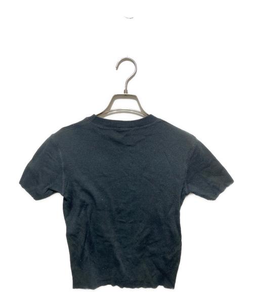 CHANEL（シャネル）CHANEL (シャネル) 裾ココマークプレート半袖ニット ブラック サイズ:38の古着・服飾アイテム