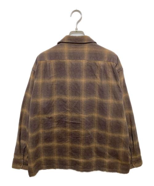 PENDLETON（ペンドルトン）PENDLETON (ペンドルトン) コットンシャギーオープンカラーシャツ ブラウン サイズ:Ｌの古着・服飾アイテム