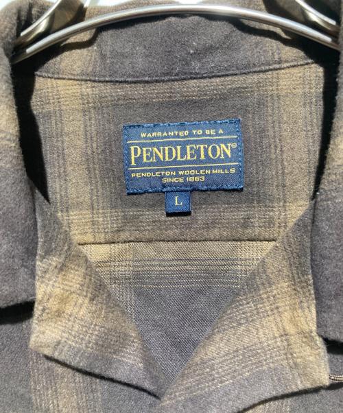 PENDLETON（ペンドルトン）PENDLETON (ペンドルトン) コットンシャギーオープンカラーシャツ ブラウン サイズ:Ｌの古着・服飾アイテム