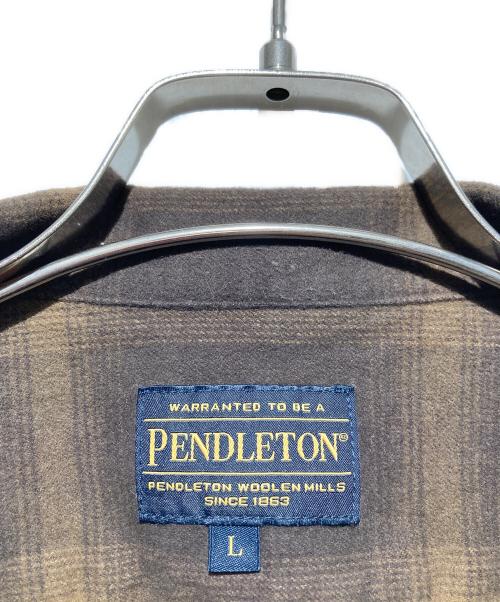 PENDLETON（ペンドルトン）PENDLETON (ペンドルトン) コットンシャギーオープンカラーシャツ ブラウン サイズ:Ｌの古着・服飾アイテム
