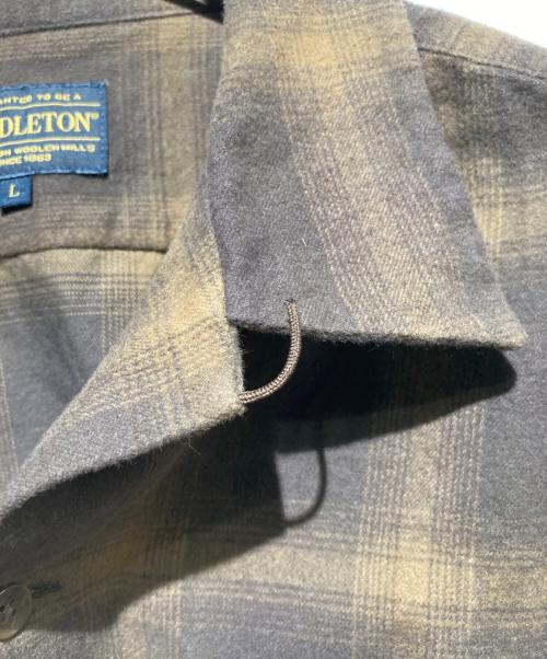 PENDLETON（ペンドルトン）PENDLETON (ペンドルトン) コットンシャギーオープンカラーシャツ ブラウン サイズ:Ｌの古着・服飾アイテム