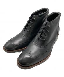 COLE HAAN（コールハーン）の古着「Liam Chukka II Semi Wing Tip/チャッカブーツ」｜ブラック