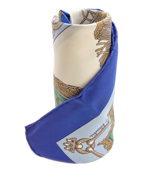 HERMES（エルメス）HERMES (エルメス) Cliquetis /大判スカーフ ブルーの古着・服飾アイテム