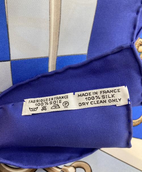 HERMES（エルメス）HERMES (エルメス) Cliquetis /大判スカーフ ブルーの古着・服飾アイテム