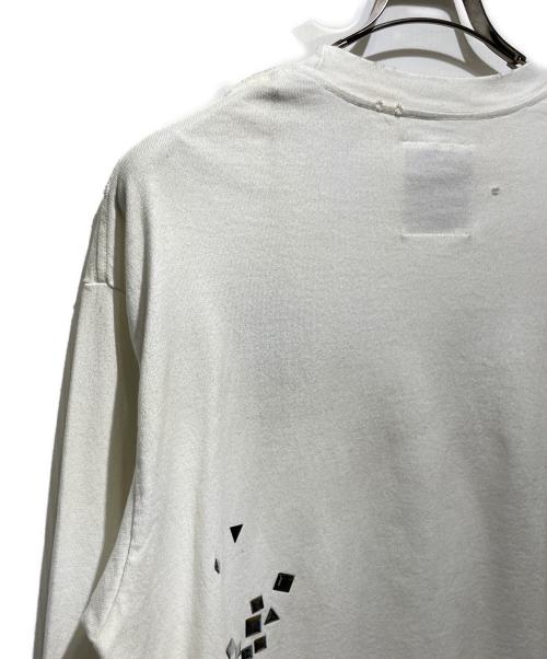 Maison MIHARA YASUHIRO（メゾン ミハラ ヤスヒロ）Maison MIHARA YASUHIRO (メゾン ミハラ ヤスヒロ) 25AW EMBELLISHED BLEACHED L/S TEE ホワイト サイズ:44 未使用品の古着・服飾アイテム