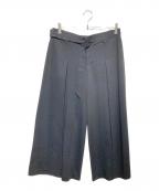 TRAPEZEトラピーズ）の古着「V Belt Wide Trousers」｜ブラック