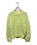 MAISON SPECIALメゾンスペシャル）の古着「チュールレイヤーローゲージリバーシブルプルオーバーニット」｜ライム