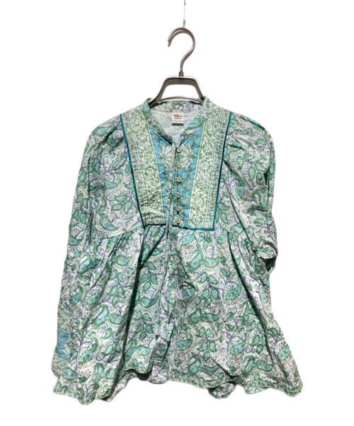 Ron Herman（ロンハーマン）Ron Herman (ロンハーマン) インドプリント ブラウス ホワイト×ブルー サイズ:ＸＳの古着・服飾アイテム