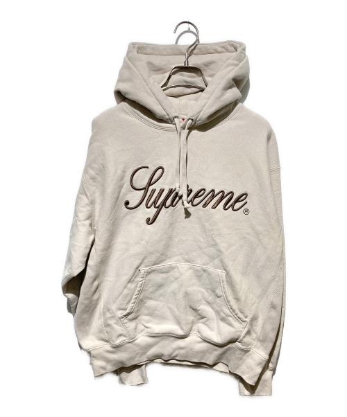 SUPREME（シュプリーム）Supreme (シュプリーム) embroidered script hooded sweatshirt アイボリー サイズ:Sの古着・服飾アイテム
