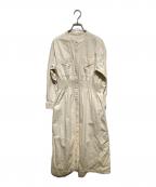 SHIPS anyシップスエニィ）の古着「シャーリング デニム ポケット ワンピース」｜アイボリー