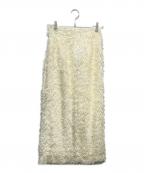 CLANEクラネ）の古着「FRINGE LONG SKIRT/フリンジロングスカート」｜アイボリー