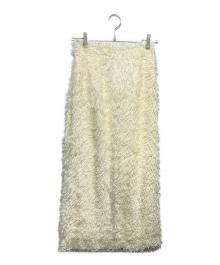 CLANE（クラネ）の古着「FRINGE LONG SKIRT/フリンジロングスカート」｜アイボリー