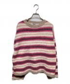 FRAMeWORKフレームワーク）の古着「マルチボーダープルオーバー」｜ピンク×ベージュ