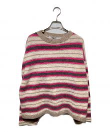 FRAMeWORK（フレームワーク）の古着「マルチボーダープルオーバー」｜ピンク×ベージュ