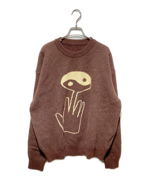 CONP（コンプ）conp (コンプ) デザインニット ブラウン サイズ:Mの古着・服飾アイテム