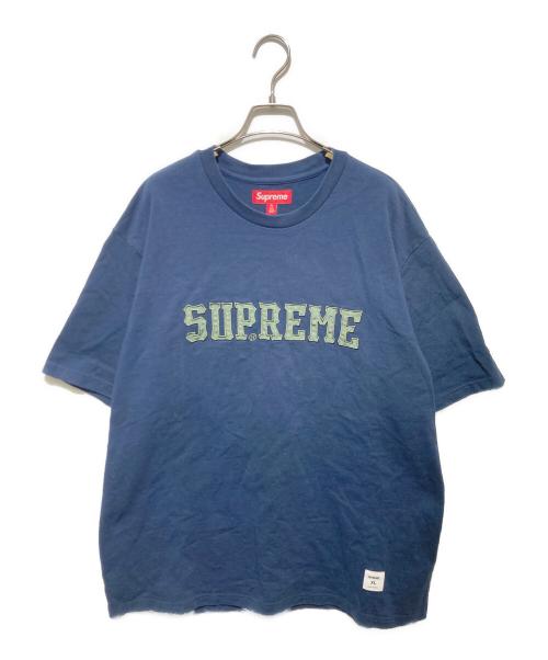SUPREME（シュプリーム）Supreme (シュプリーム) Twill Applique S/S Top ネイビー サイズ:ＸＬの古着・服飾アイテム