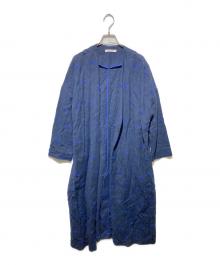 house of lotus（ハウスオブロータス）の古着「ボタニカル刺繍ローブコート」｜ネイビー