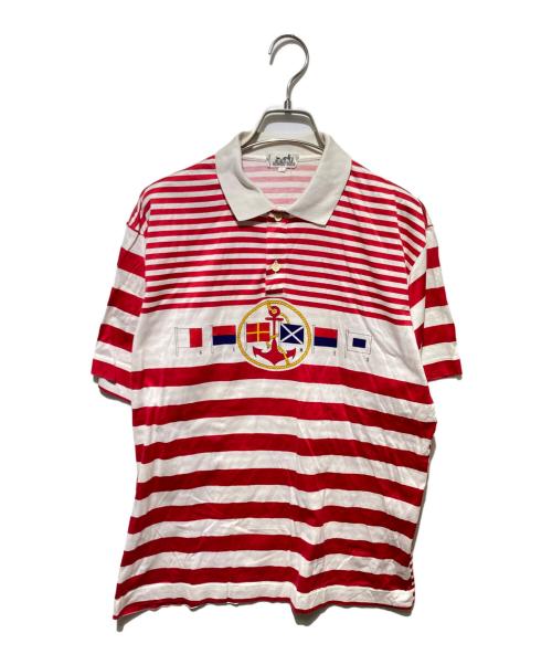 HERMES（エルメス）HERMES (エルメス) マリン国旗ポロシャツ レッド サイズ:Sの古着・服飾アイテム