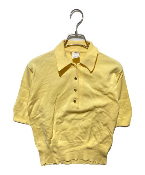 HERMES（エルメス）HERMES (エルメス) セリエボタニットポロシャツ イエロー サイズ:Mの古着・服飾アイテム