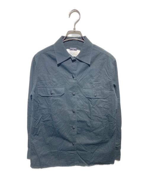 CHANEL（シャネル）CHANEL (シャネル) ココマークボタン長袖シャツ ブラック サイズ:36の古着・服飾アイテム