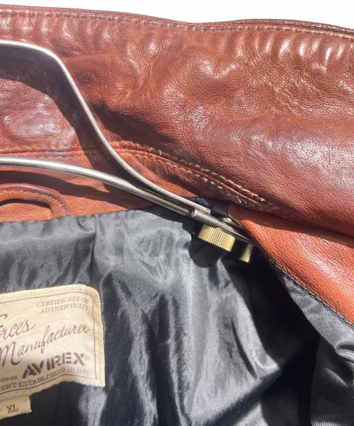 AVIREX（アヴィレックス）AVIREX (アヴィレックス) Sheep Skin Riders Jacket ブラウン サイズ:XLの古着・服飾アイテム