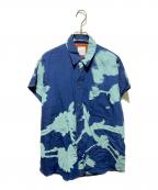 PAUL SMITHポールスミス）の古着「SCREEN FLORAL ノースリーブシャツ」｜ネイビー×ブルー
