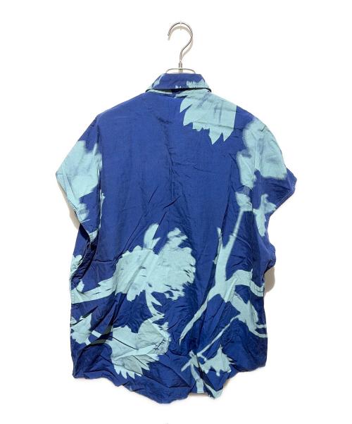 PAUL SMITH（ポールスミス）Paul Smith (ポールスミス) SCREEN FLORAL ノースリーブシャツ ネイビー×ブルー サイズ:Mの古着・服飾アイテム