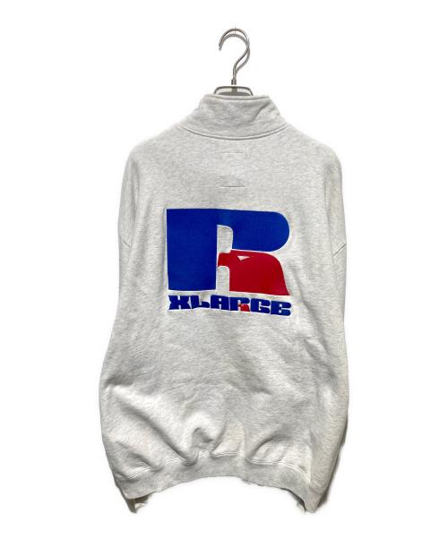 RUSSELL ATHLETIC（ラッセルアスレチック）RUSSELL ATHLETIC (ラッセルアスレチック) X-LARGE (エクストララージ) コラボハーフジップスウェット グレー サイズ:Ｌの古着・服飾アイテム