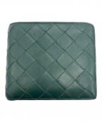 BOTTEGA VENETAボッテガベネタ）の古着「イントレチャート 二つ折り財布」｜グリーン