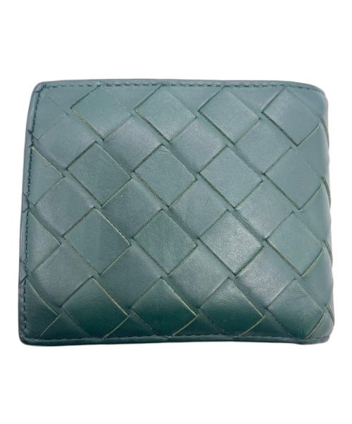 BOTTEGA VENETA（ボッテガベネタ）BOTTEGA VENETA (ボッテガベネタ) イントレチャート 二つ折り財布 グリーンの古着・服飾アイテム
