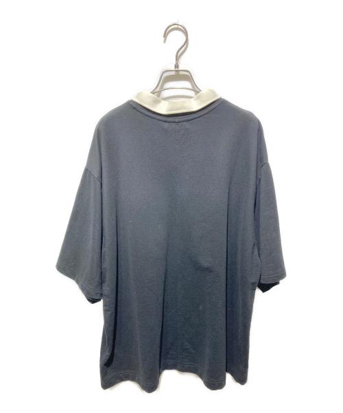 MAISON SPECIAL（メゾンスペシャル）MAISON SPECIAL (メゾンスペシャル) Flocky Print Polo Color Theater T-shirt ブラック サイズ:FREEの古着・服飾アイテム
