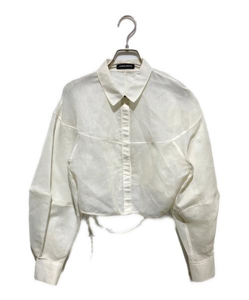 MAISON SPECIAL（メゾンスペシャル）MAISON SPECIAL (メゾンスペシャル) Balloon Sheer Material Short Length Shirt/バルーンシアーショートシャツ アイボリー サイズ:FREEの古着・服飾アイテム