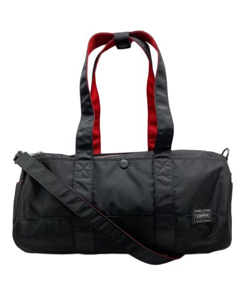 PORTER（ポーター）PORTER (ポーター) IL SUFFIT エルファインロールボストンバック ブラック×レッドの古着・服飾アイテム