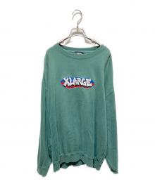 X-LARGE（エクストララージ）の古着「GRAFFITI EMBROIDERY CREWNECK SWEAT」｜グリーン