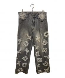 DANKE SCHON（ダンケ シェーン）の古着「ワイドデニムパンツ」｜グレー