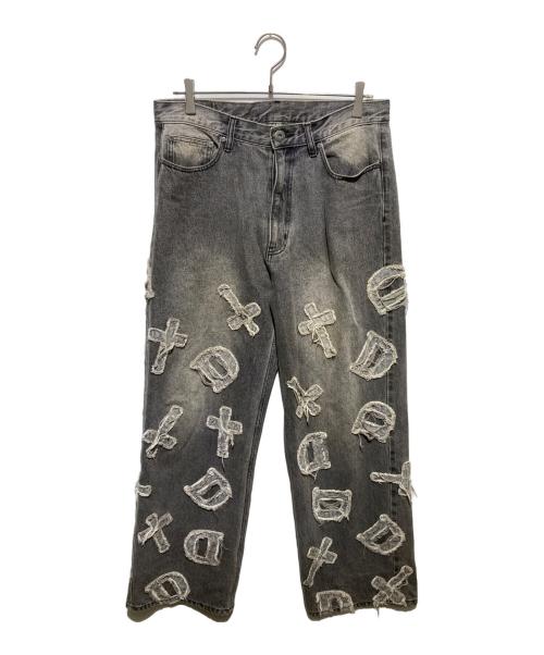 DANKE SCHON（ダンケ シェーン）DANKE SCHON (ダンケ シェーン) ワイドデニムパンツ グレー サイズ:Lの古着・服飾アイテム