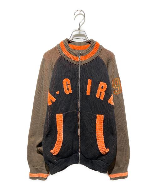 X-GIRL（エックスガール）X-girl (エックスガール) 25FW STADIUM KNIT JACKET ブラック サイズ:O/Sの古着・服飾アイテム