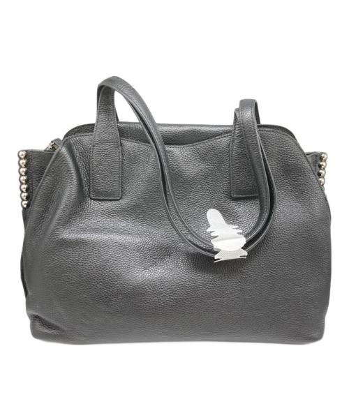 ear PAPILLONNER（イアパピヨネ）ear PAPILLONNER (イアパピヨネ) スタッズ仕切りトートバッグ ブラックの古着・服飾アイテム